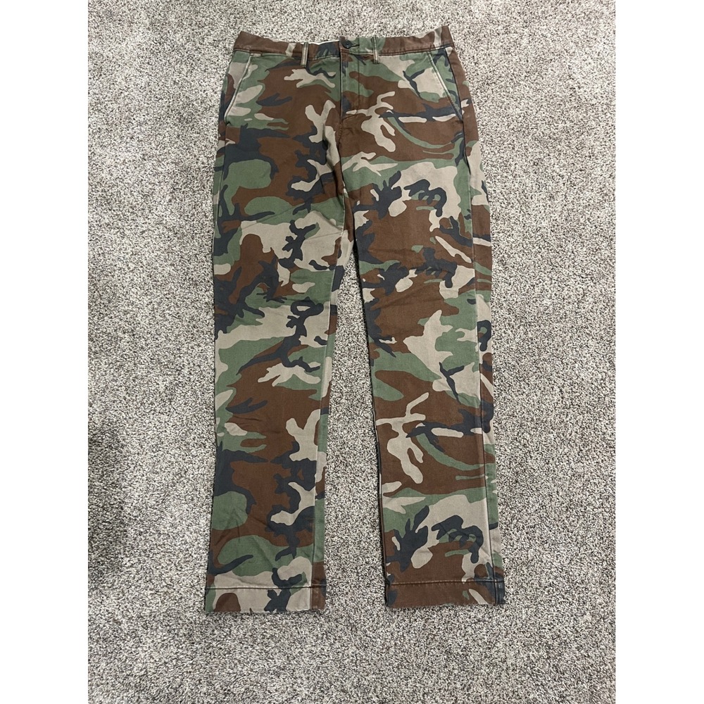 J.Crew Always Mens Camo Chino Pants 31x32 Woodland Camouflage Cotton Straight